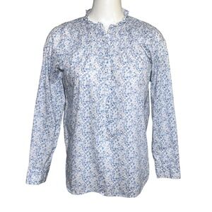 J.Crew Liberty Fabric Misti Valeria Floral Popover Blouse Ruffle Neck XS
